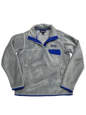 Patagonia Womens Snap T Fleece Pullover Gray & Blue Small